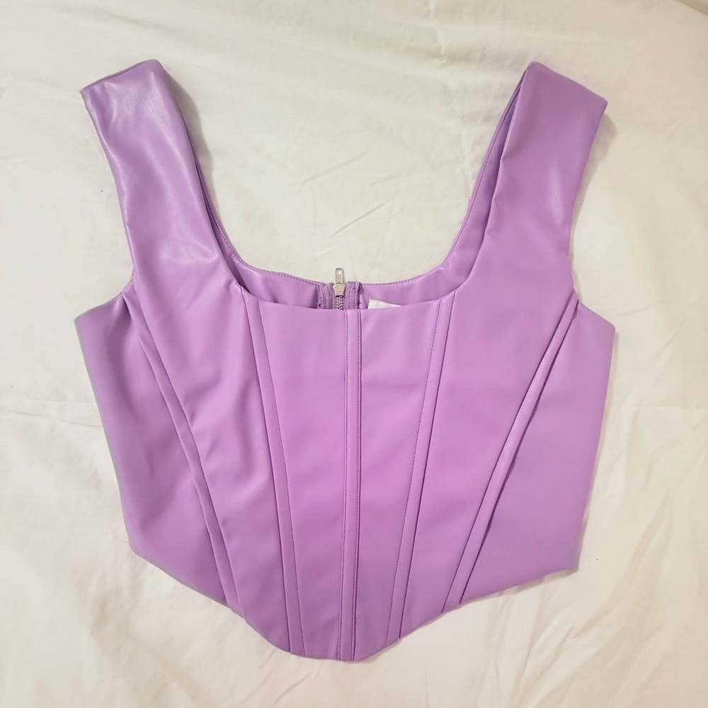 Lavender Sleeveless Corset Top